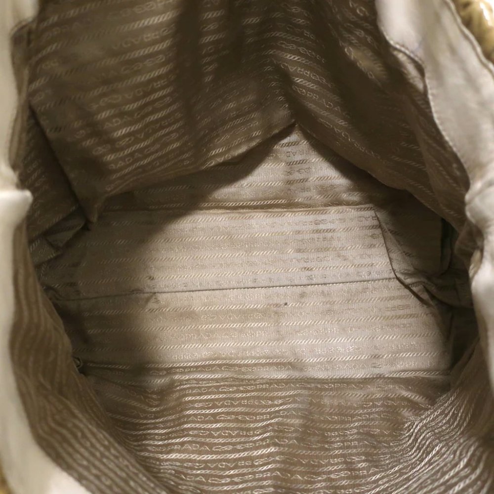 Prada Vernice Gaufre Tote Camel Patent Leather Large Shoulder Bag - Picture 10 of 12